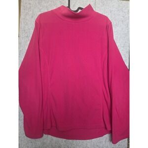 Lands' End Youth Fleece Pullover Pink Size L 14–16 Mock Neck